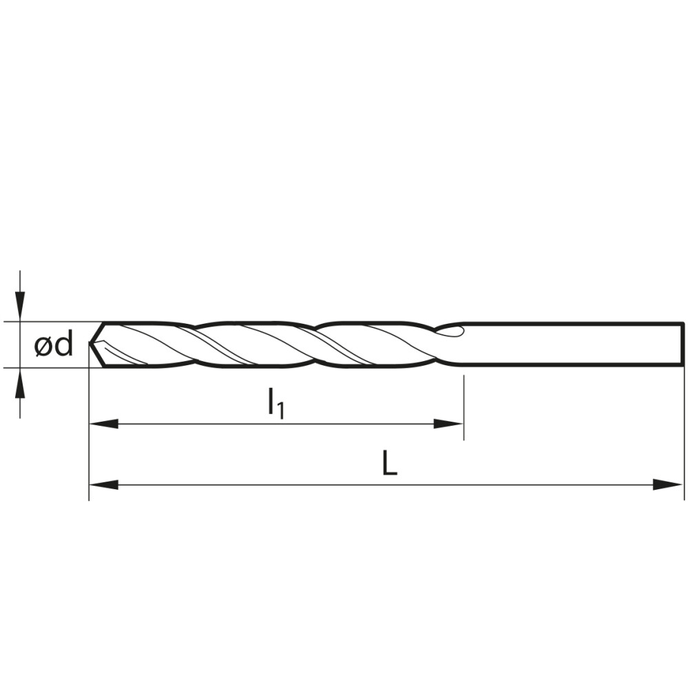 Spiralbohrer mit Hartmetallspitze, DIN 338