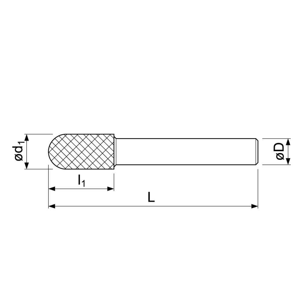 HM stiftfrees, cilindervorm met volle radius