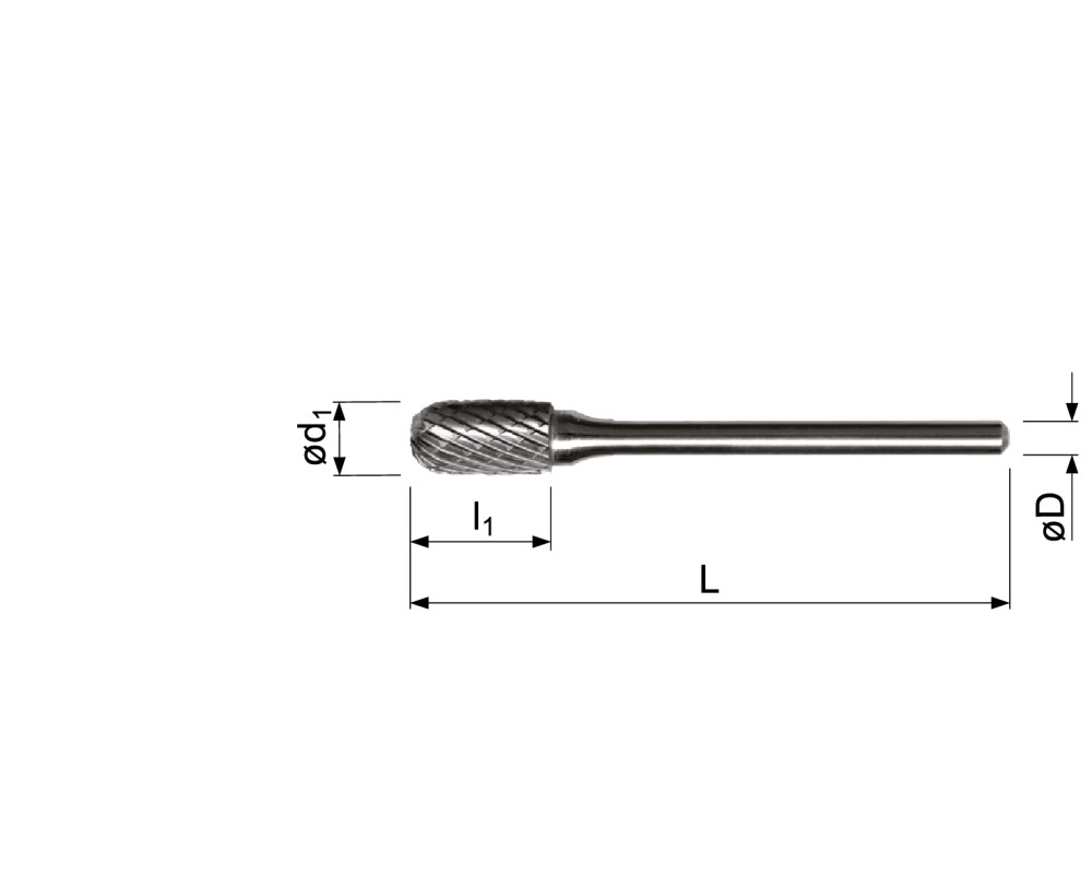 HM stiftfrees, cilindervorm met volle radius