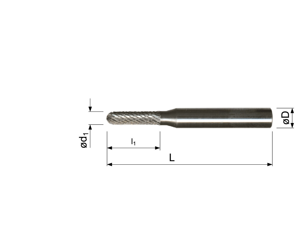 HM stiftfrees, cilindervorm met volle radius