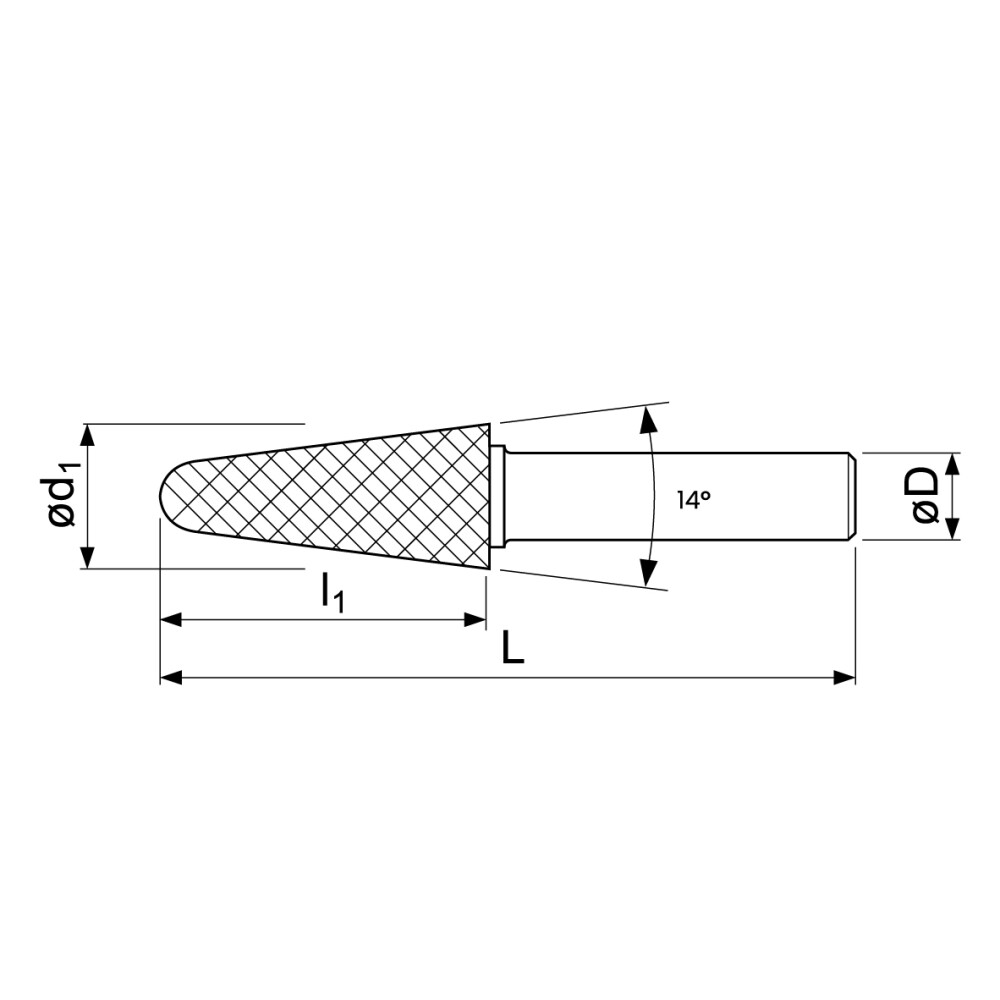 Hartmetall Frässtifte, Rundkegelform