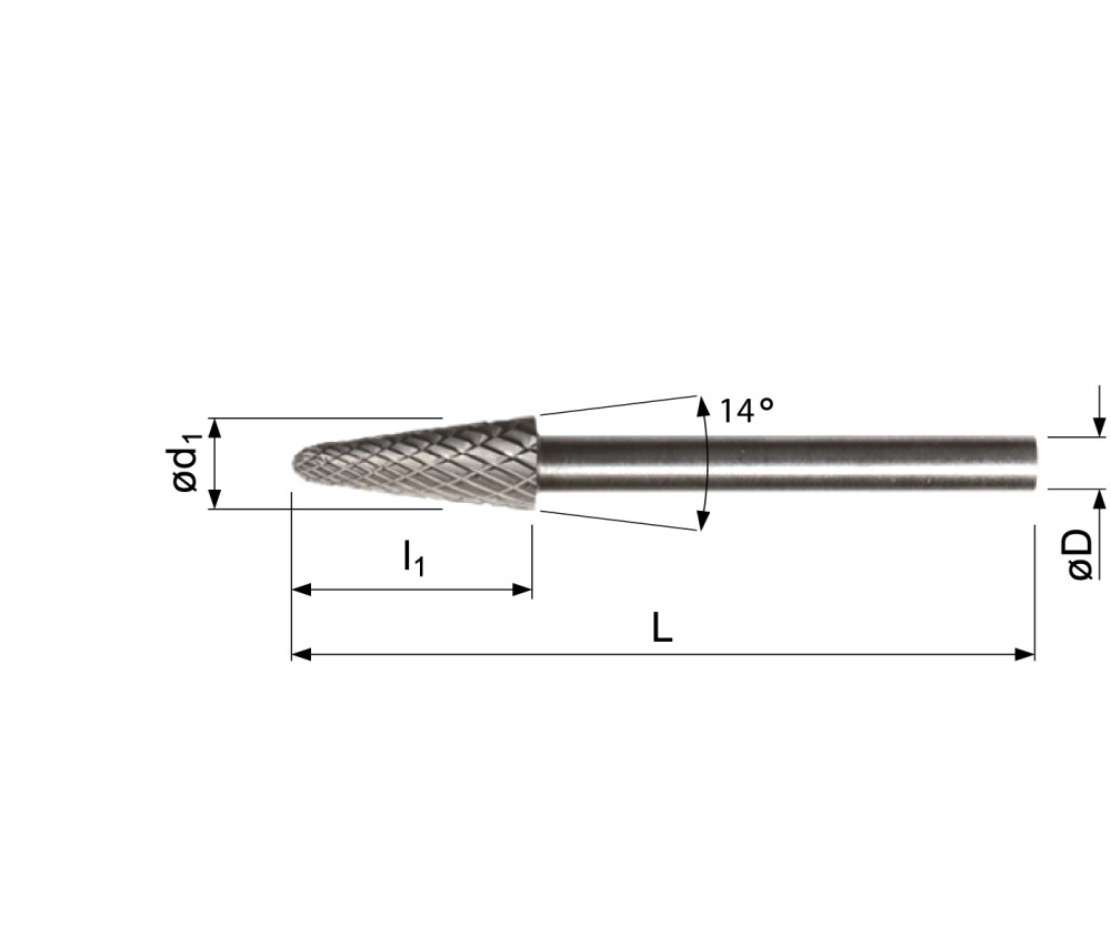 Hartmetall Frässtifte, Rundkegelform