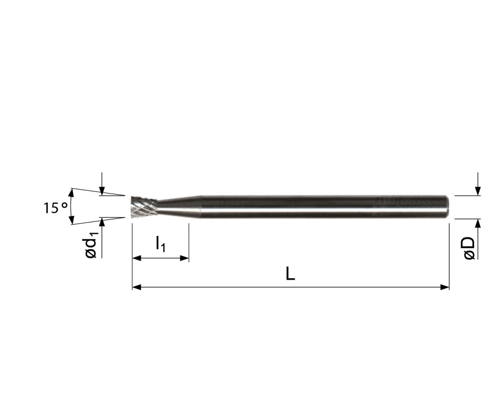 HM Kleinfrässtifte, Trapezförmig, Ohne Kopfverzahnung