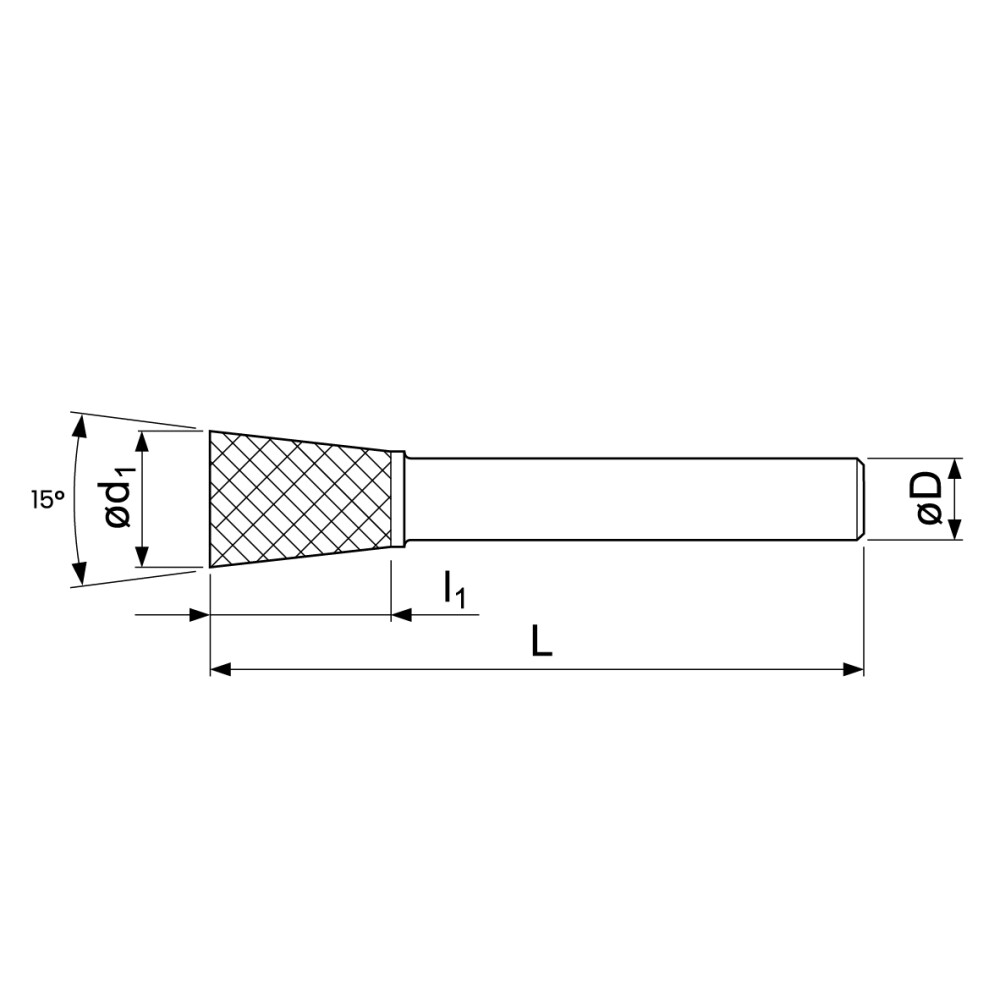 HM Kleinfrässtifte, Trapezförmig, Ohne Kopfverzahnung