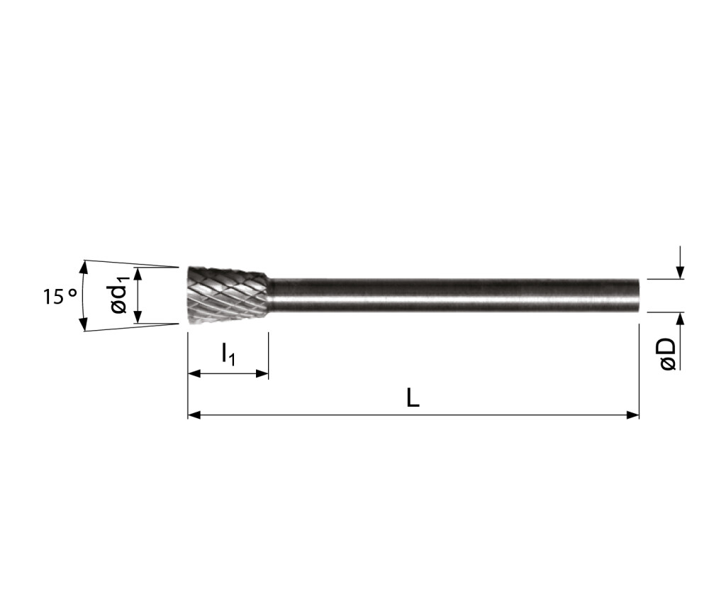 HM Kleinfrässtifte, Trapezförmig, Ohne Kopfverzahnung