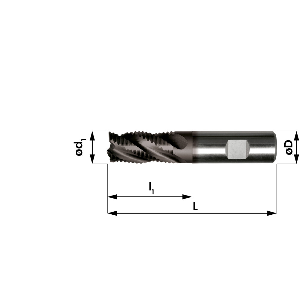 HSSE  Schruppfräser 20,0mm, TiAlN beschichtet