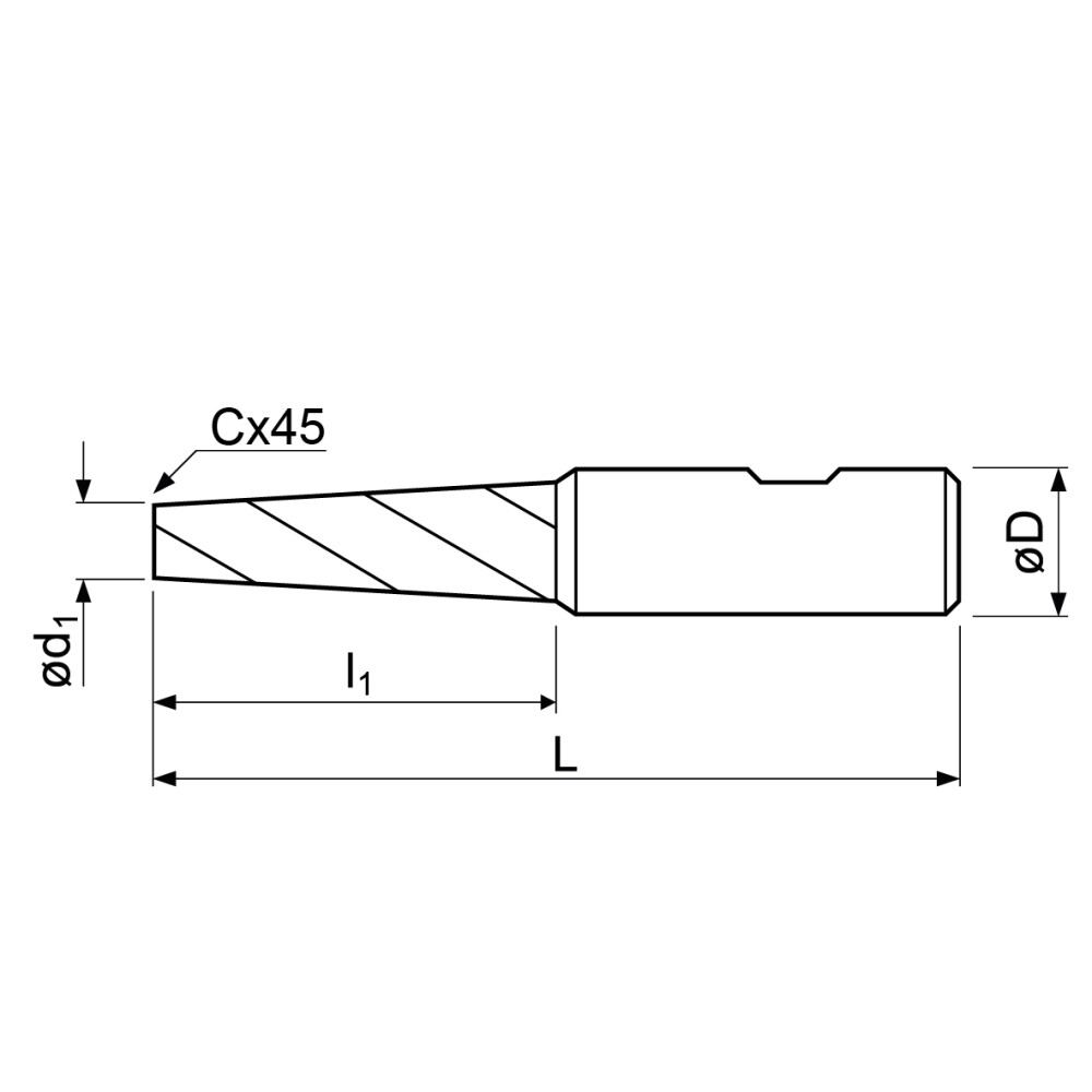 Carbide tapered end mill 3°