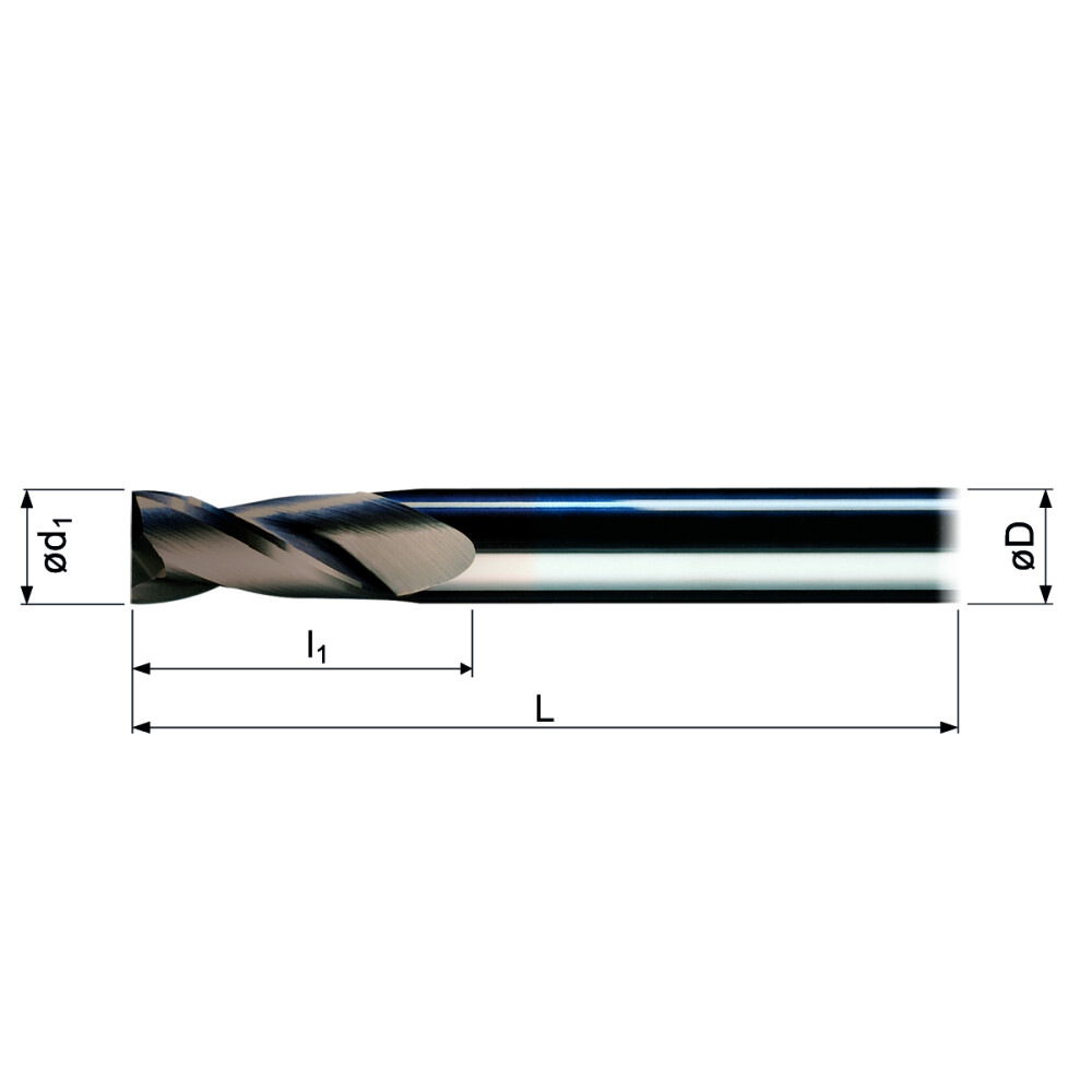Fraises en carbure 2-dents 5,0mm