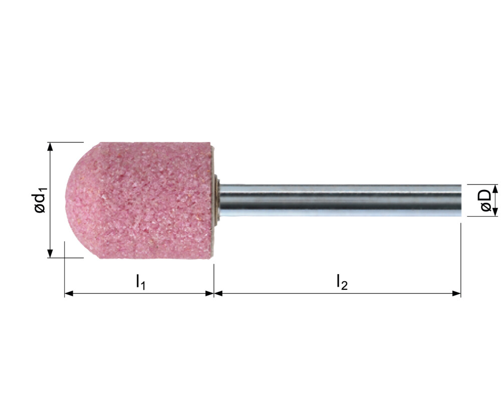 Mounted points STEEL EDGE, cylindrical with radius end type