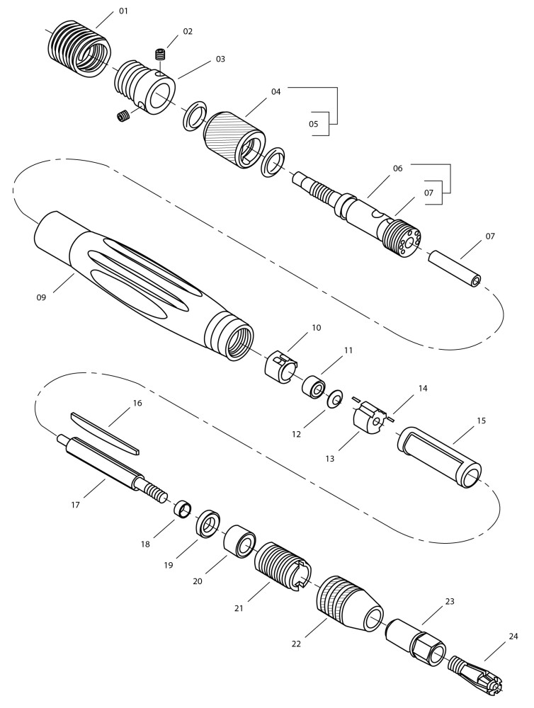 Pneumatische stiftslijper