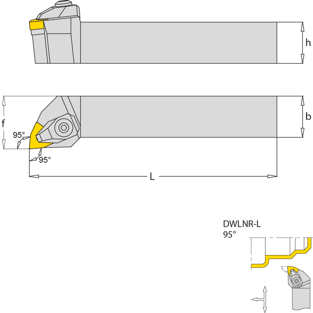 Drehmeissel, rechts, 95°