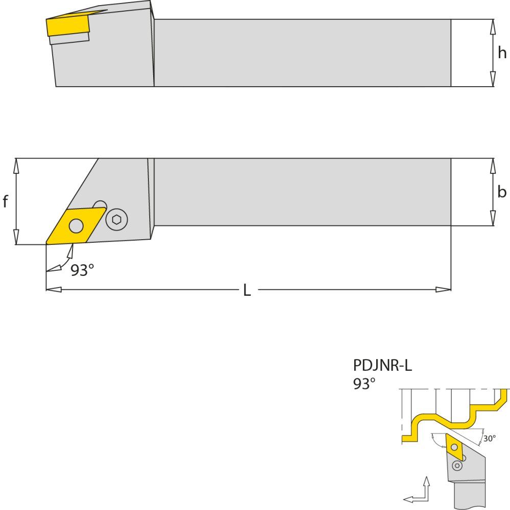 Drehmeissel, rechts, 93°