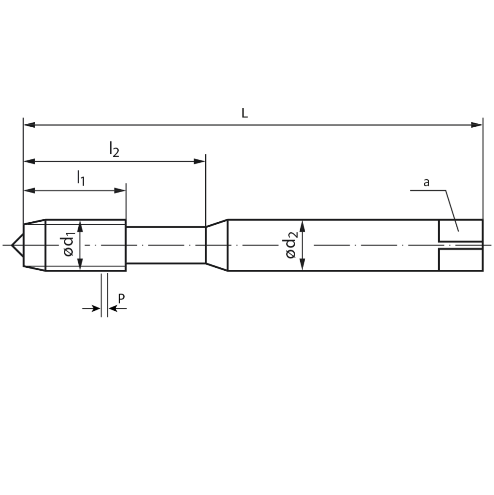 HSSE Taraud machine, trous borgnes