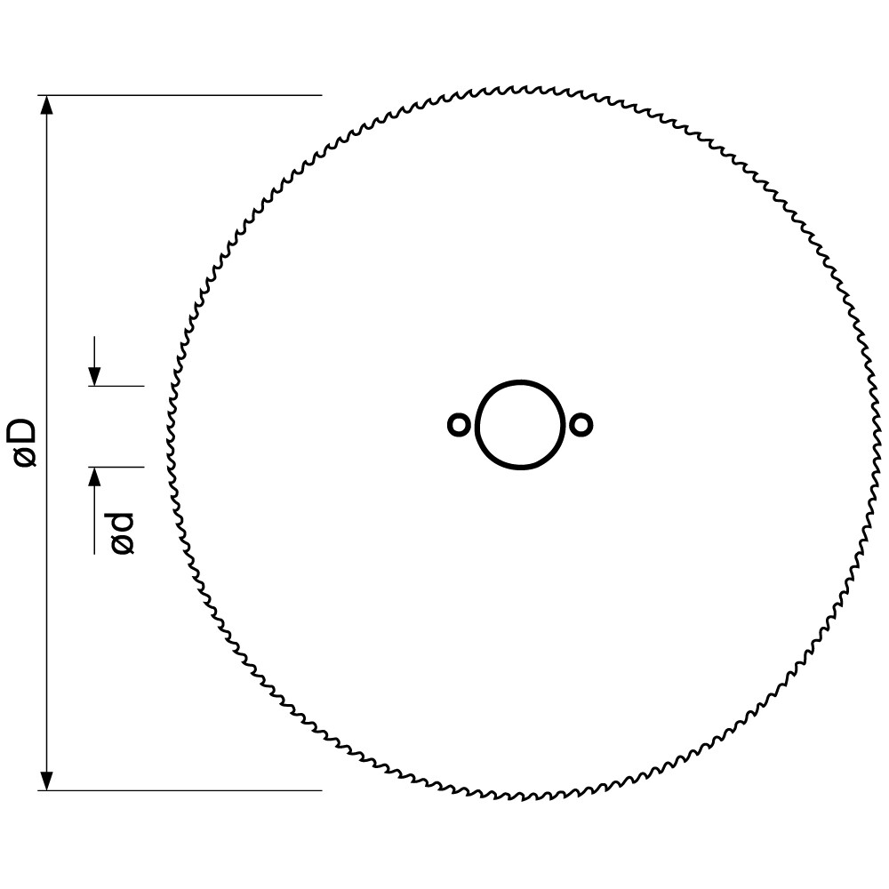 Circular saw blade ALU with negative chip angle
