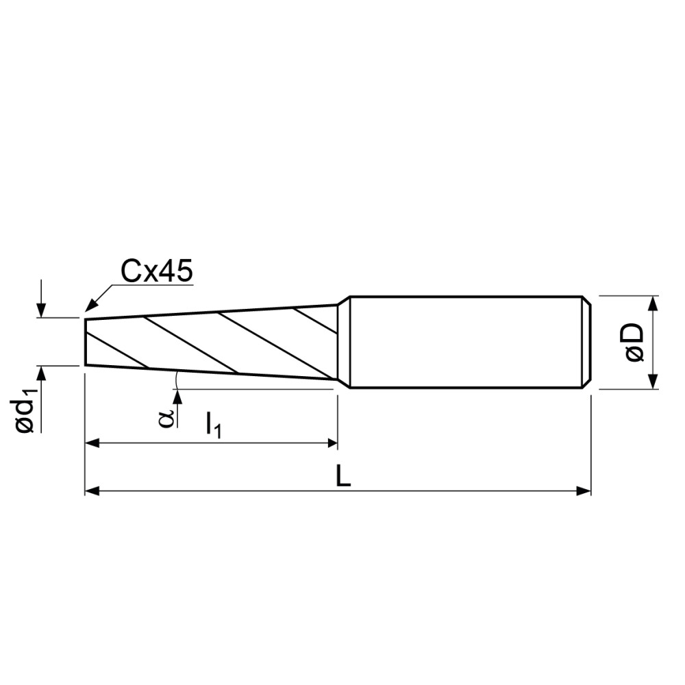 S/C Tapered end mill