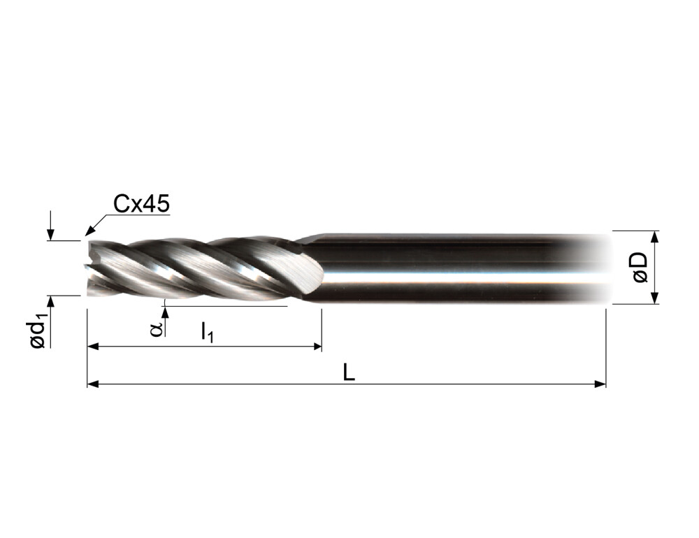 S/C Tapered end mill
