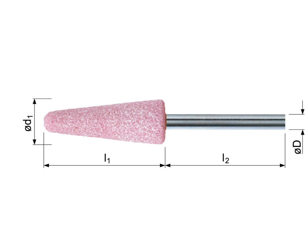Mounted point, STEEL EDGE, conical with radius end
