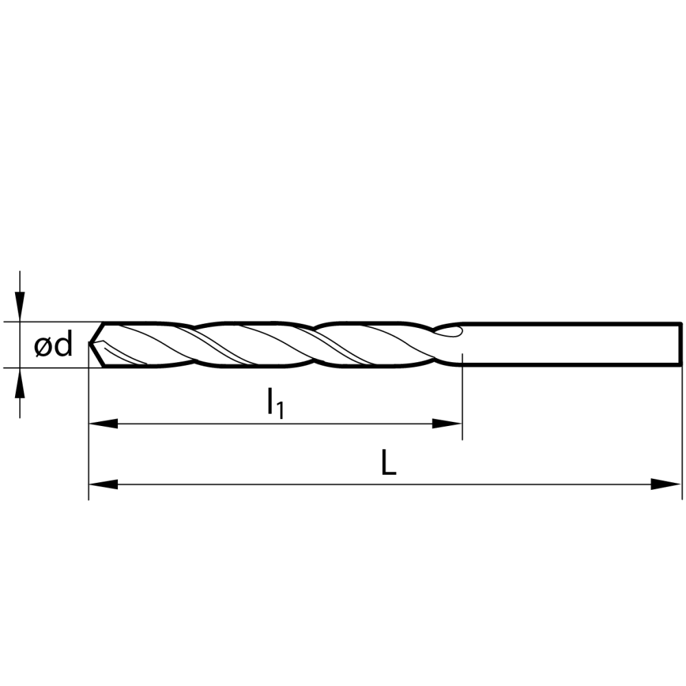 Spiraalboor 0,2 - 20 mm DIN 338