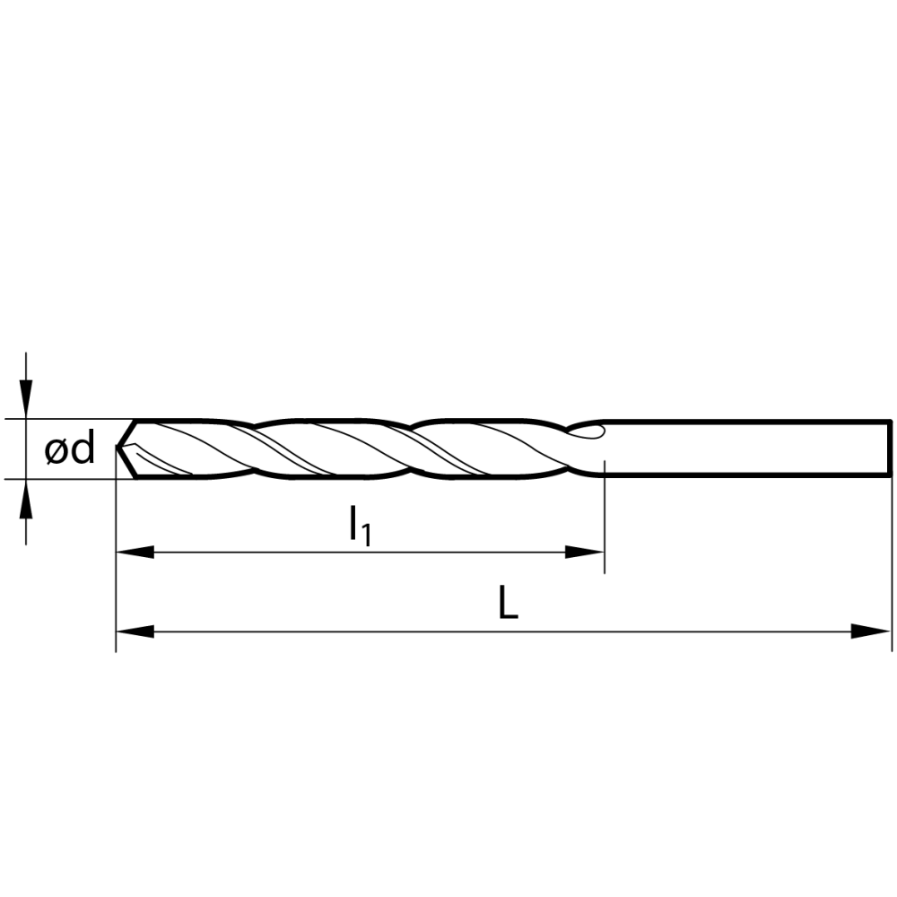 HSS Spiraalboor DIN338, TIN-Tip, 1 - 13 mm
