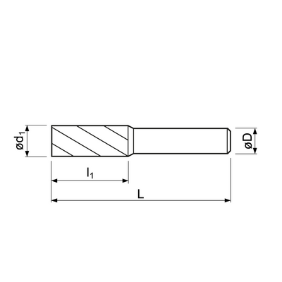 Solid carbide burr, cylinder with end cut